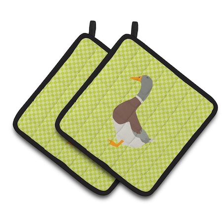 Carolines Treasures Saxony Sachsenente Duck Green Pair of Pot Holders BB7689PTHD